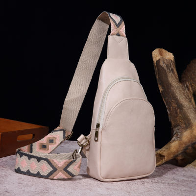 กระเป๋าคาดหน้าอกของผู้หญิงที่ใส่สบายและทันสมัยกระเป๋าสะพายข้างสีทึบสไตล์โบฮีเมียนกระเป๋าคาดเอว Zongsheng
