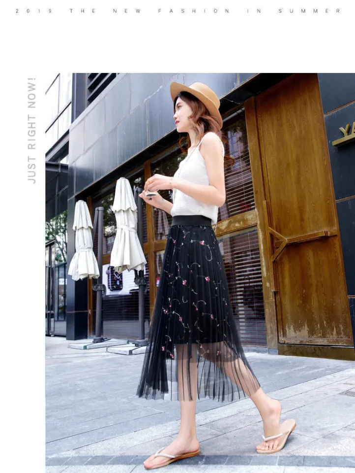 Mid length pleated outlet skirts 2019