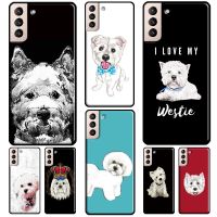 Maltese West Highland Terrier Dog Phone Case For Samsung Galaxy S22 S21 Ultra Note 20 Note 10 S8 S9 S10 Plus S20 FE Coque Electrical Safety