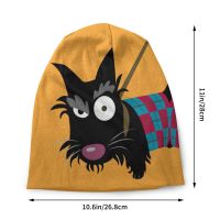 Unisex ฤดูหนาว WARM Bonnet Femme หมวกถัก Street scottie Eye Beanie หมวกการ์ตูนกลางแจ้งสุนัข scottish Terrier beanies หมวก