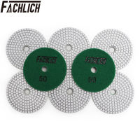 FACHLICH 8ชิ้นเซ็ต Dia 100มิลลิเมตร4 "เปียกเพชรเรซิ่นบอนด์แผ่นขัดแผ่นขัดที่มีความยืดหยุ่นสำหรับหินแกรนิตและหินอ่อนกรวด50