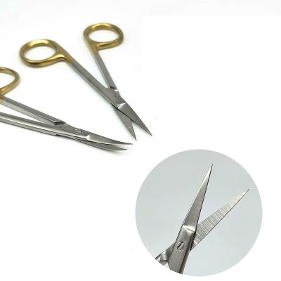 Double-Eyelid Scissors With Gold Handle 9.5Cm Stainless Steel Surgical Instrument For Ophthalmic Surgery