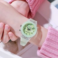 OFVK ลำลองแบบสบายๆ น่ารักมากๆ หวานหวานแหววว นาฬิกาสำหรับเด็ก สัตว์ watches นาฬิกาหน้าปัดตัวเลขอารบิก ของขวัญวันเกิดของขวัญ แคคตัส นาฬิกานักเรียนโรงเรียน นาฬิกาส่องสว่าง นาฬิกาข้อมือควอตซ์ นาฬิกาการ์ตูน นาฬิกาไดโนเสาร์ LED