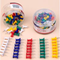 80PCS Push Pin Assorted Transparent Colorful Making Thumbtack Pins Cork Board Office School Stationery stationery buttons Clips Pins Tacks