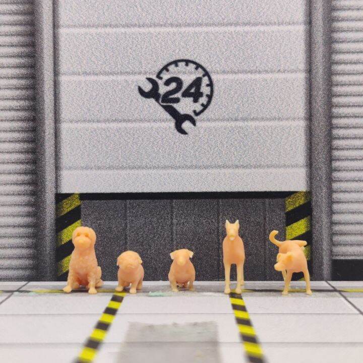 1/64 Scale Model Resin Dogs Uncolored Miniature Diorama Handpainted