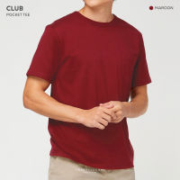 TWENTYSECOND เสื้อยืดแขนสั้น รุ่น CLUB POCKET TEE (Oversized fit) - สีแดง / Maroon