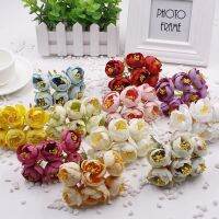 ♤♈ஐ 6pcs/lot New Arrival Bouquet Small Bud Roses Bract simulation For Home Christmas Party Wedding Decor DIY Wreath Accessories