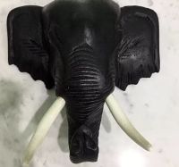 ไม้แกะสลักหัวช้าง กว้าง 8 นิ้ว Elephant head carving  งานไม้แกะสลัก ประดับตกแต่งบ้าน สำนักงาน ฮวงจุ้ย   แต่งเฟอร์นิเจอร์ จำนวน1ชิ้น