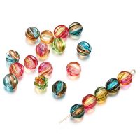 30Pcs/Lot 8mm Round Pumpkin Acrylic Loose Spacer Beads for DIY Earrings Necklace Bracelet Jewelry Making Findings Accessories Beads