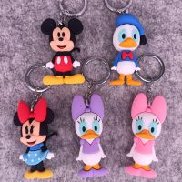 5ชิ้น Mickeys Minnies เดซี่พีวีซีพวงกุญแจจี้กระเป๋าแขวนเครื่องประดับการ์ตูน3D รูปร่างพีวีซียางนุ่มพวงกุญแจ5ถุง