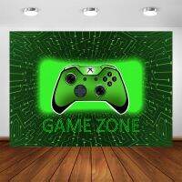 Game Party Backdrop Game Zone Green Electronic Entertainment Background Video Xbox Keyboard Controller Gaming Birthday Banner