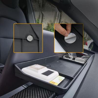 หน้าจอด้านหลังกล่องเก็บสำหรับเทสลารุ่น3 Y แดชบอร์ดถาดเก็บออแกไนเซอร์ที่ใส่กล่องกระดาษทิชชูเบ็ดเตล็ดแร็คอุปกรณ์เสริมในรถยนต์