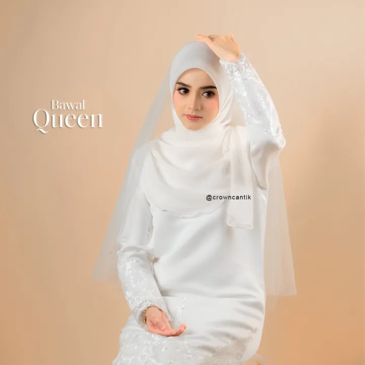 Tudung bawal BAWAL NIKAH TUNANG CURVE BAWAL bucu BULAT (REAL OFFWHITE ...