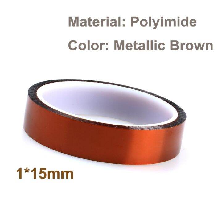 1x15mm x 30M Brown High Temperature Resistant Kapton Tape Polyimide For