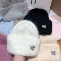 10 Colors Unisex Solid Color Real Rabbit Fur Beanies Winter Hat For Woman Knit Bonnet Acrylic Woman Autumn Warm Skullies