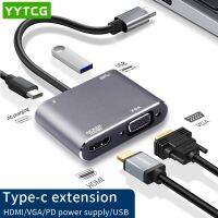 USB C To VGA HDMI-compatible Adapter 4K Type C USB-C HUB Video Converters Adapter for MacBook Air 13 Surface Pro 4 Dell Lenovo