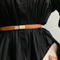 Leather Waistband for Women Dress Shirt Girdle Decoration Accessories Waist Seal Elastic Gold Buckle Fashion All-match Thin Belt Belts