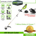 Greenworks GD40BC 40V Cordless Brushless Brush Cutter / Grass Trimmer (2 Year Warranty). 