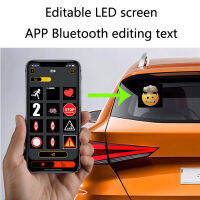 DIY ความสามารถจอแสดงผล LED หน้าจอ APP บลูทูธข้อความที่สามารถแก้ไขได้ภาพรถด้านหลังกระจกหน้าจอที่มีถ้วยดูดดูดซับแก้ว