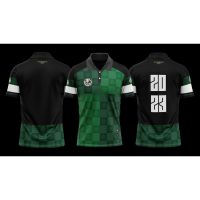 2023 Tenaga FC Retro Jersey Collar Black Green Retro Jersi Football Jersey Custom Name Number Shirt Lelaki Oversize Baju Berkolar Kanak-kanak Polo Short Sleeve Shirt