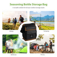 SUNDICK Condiment Bottles Storage Bag Portable Barbecue Condiment Jar Bags Foldable Waterproof Wear-Resistant For Outdoor Picnic