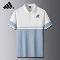 Adidas เสื้อโปโลผู้ชายแขนสั้นคอปก,เสื้อยืดคอปกผ้าฝ้ายแท้เสื้อกีฬาสำหรับฤดูร้อน