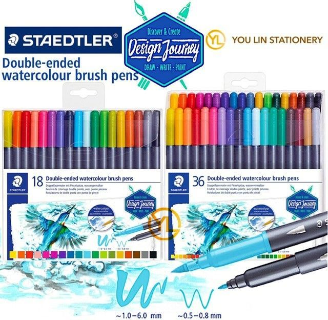 Staedtler Double-Ended Watercolor Brush Pen Sets