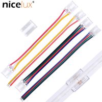 5pcs 3pin 4pin COB LED Strip Light Fast Connector Kit for 10mm IP20 Flexible High Density 3 Types Strip to Strip Easy Connecting Watering Systems Gard