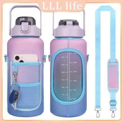 Portable Tumbler Holder Bag For 2l Water Bottles Motivational Thermos Pouch Large Capacity Sport Insulator Sleeve Bag Cup Covers