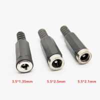 5PCS DC Power Socket Jack Connector Adapter 5.5 mm x 2.1mm / 5.5 mm x 2.5mm / 3.5 mm x 1.35mm Female Plug Adapter  Wires Leads Adapters