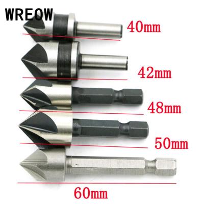 【Worth-Buy】 Wreleow เครื่องมือ Set Mata Bor Hss Countersink Drill มุมลบมุม Set Mata Bor 82องศาสำหรับงานไม้5ชิ้น