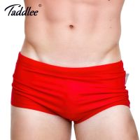 Taddlee Brand Mens Swimwear Swimsuits Swim Boxer Briefs Solid Color Sexy Men Swimming Surfing Board Shorts Gay Basic Brazilian Swimwear