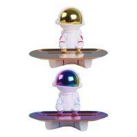 Key Bowl for Entryway Table Spaceman Statue Jewelry Holder Dish Decorative Resin Sculpture Desk Organizer for Bedside Nightstand Desk Entryway value