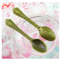 50pcslot Charms Spoon 9.8*43.5MM Antique Bronze Color soup ladle Pendants Making DIY Handmade Jewelry Findings