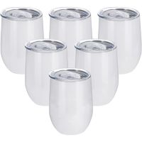 【YF】♚☍  12oz Blank Sublimation Wine Tumbler Wall Cup With Sealed Lids Beer Mugs