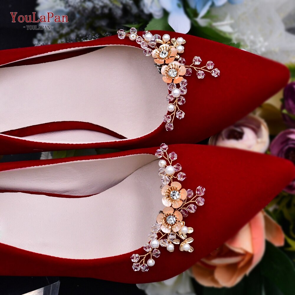 A Pair Rhinestone Color Crystal Flower Wedding Bridal Shoe Clips Accessories 