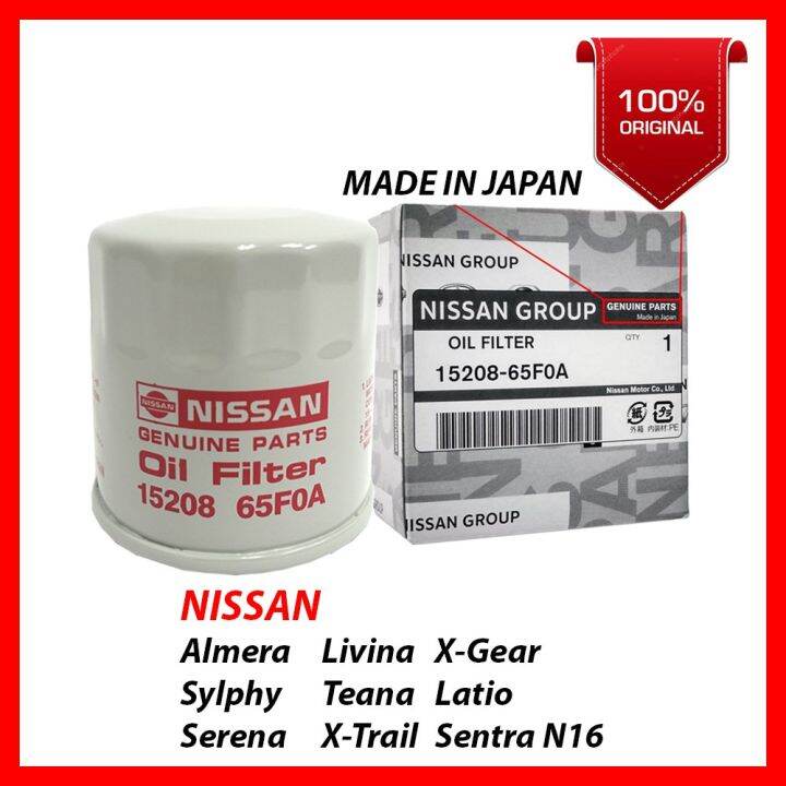 Nissan Oil Filter 1520865F00 for Nissan Sentra , G. Livina, Latio