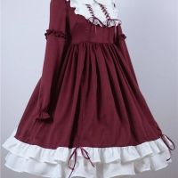 KOSAHIKI Japanese Kawaii Sweet Lolita Dresses Peter Pan Collar Ruffles Vestido Mujer Bowknot Patchwork Princess Party Femme Robe