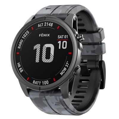 สำหรับ Garmin Fenix 7ซิลิโคนลายพรางสายนาฬิกาข้อมือ (สีขาว) (ขายเอง)