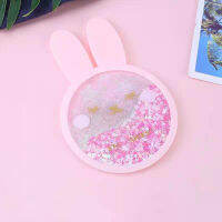 Kitchen Tableware Coasters Placemat individual Pad Rabbit Romantic Cherry Blossom Quicksand Silicone Insulation Cute Coasters