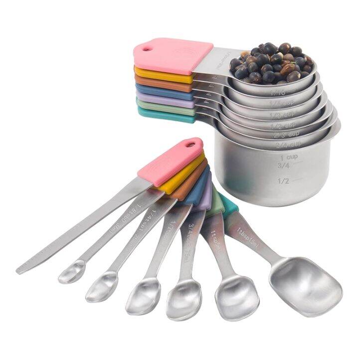 Measuring Cups and Spoons Set 14 Pcs,Includes 13 Stainless Steel