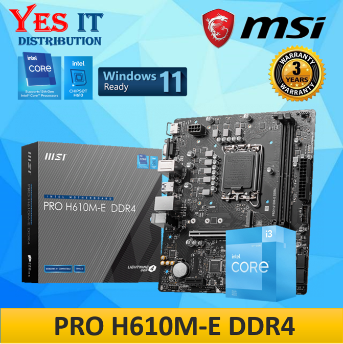 COMBO SET] Intel Core i3-12100 Processor 12M Cache, up to 4.30 GHz