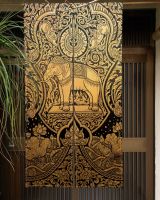 【YD】 Doorway Door Curatin Buddhism Elephant Painting Japan Partition Curtain Bedroom Decoration Half