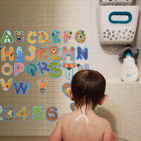 Abcstyle99 ชุดตัวติดผนังลอยน้ำได้ ของเล่นเด็กอาบน้ำ Bathtime Stickables Soft Shapes Bath Toy พร้อมส่ง3รุ่น ABC+ตัวเลข traffic train