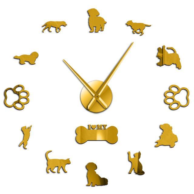 24-home-accessories-3d-แมวและสุนัขตกแต่งผนังแบบ-diy-ไม่มีเสียงสติกเกอร์สัตว์นาฬิกาขนาดใหญ่นาฬิกาแขวนผนังขนาดยักษ์ไร้กรอบของขวัญสำหรับเจ้าของสัตว์เลี้ยง