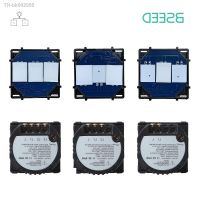 ✖ BSEED EU Standard 1/2/3Gang Wall Light Switch The Base Of Touch Switches 2Way Blue Backlight Without Glass Panel On OFF