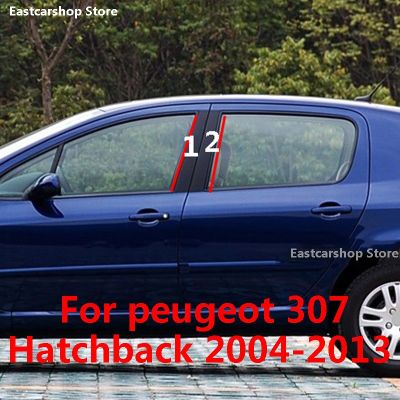 สำหรับ Peugeot 307รถ B C เสากลางคอลัมน์หน้าต่างพีซีเชือกยาวของตกแต่งสติกเกอร์2013 2012 2011 2004-2010อุปกรณ์เสริม