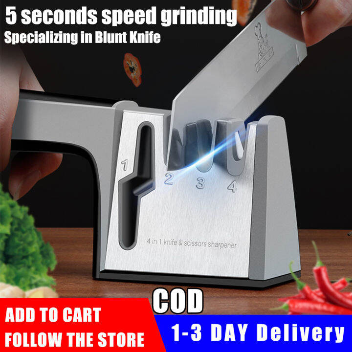 Local delivery [COD]Professional Knives Sharpener 4 In 1 Cutter Scissor