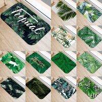 Tropical Palm Leaf Cactus Monstera Pattern 40x60 Door Mat Coral Velvet Carpet Doormat Indoor Floor Mats Anti-Slip Rug 48223-5