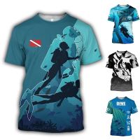 New Fashion 3D Fully Printed Shirt Camouflage Scuba Diving Casual Couple Top Short Sleeve T-shirt